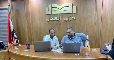 غرفة عمليات حزب العدل تتابع فرز الأصوات بعد غلق باب التصويت بانتخابات الشيوخ