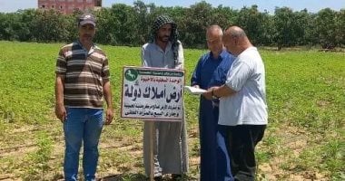 إزالة 11 حالة تعد على الأراضى فى الشرقية جانب من حملات استرداد الأراضى