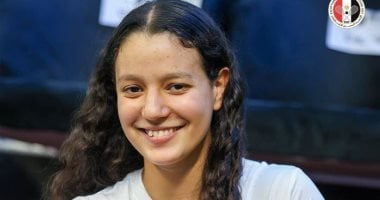 نادين الحمامي لاعبة منتخب مصر لناشئات الاسكواش