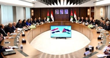 الوزراء المصريون والأردنيون يؤكدون رغبتهم فى تعزيز التعاون بشتى المجالات الوزراء المصريون والأردنيون المشاركون في أعمال اللجنة العليا المشتركة