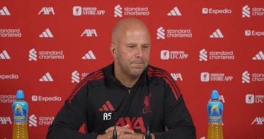 سلوت مدرب ليفربول في المؤتمر الصحفي 