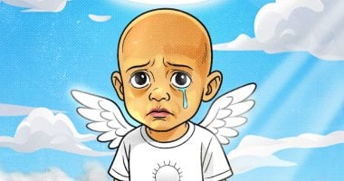رحل طفل مقولة" أنا جعان".. كاريكاتير يعبر عن معاناة الأطفال في غزة