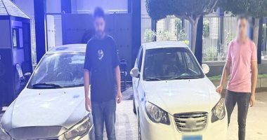 المتهمان والسيارات المستخدمة فى الاستعراض  