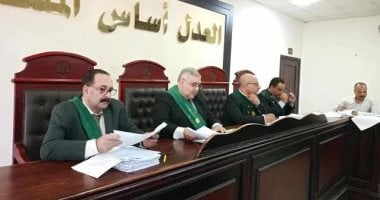جنايات دمنهور تقضى بالإعدام على توربينى كفر الدوار لاعتدائه على 3 أطفال هيئة المحكمة