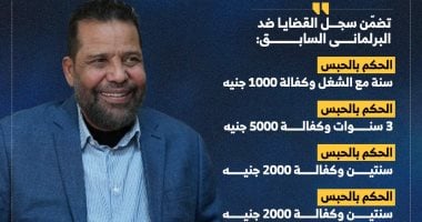ضبط البرلمانى السابق رجب هلال حميدة فى كفر الشيخ.. إنفوجراف رجب هلال حميدة