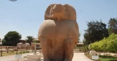 مقر عبادة الإله جحوتى.. مدينة الأحياء الأثرية تحكى تاريخ المنيا القديمة.. صور تمثال الإله جحوتى