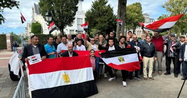مرددين "تحيا مصر".. شاهد وقفة لأبناء الجالية فى هولندا دعمًا لمصر جانب من وقفة المصريين فى هولندا دعما لمصر
