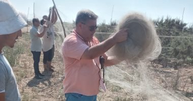 منال عوض تعلن إزالة كميات كبيرة من شباك صيد الطيور المهاجرة بمحمية البرلس