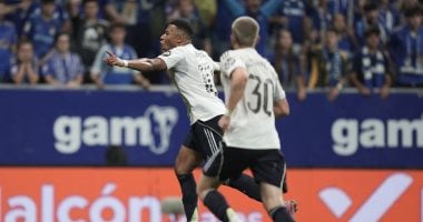 مبابى يسجل هدف الريال ضد ريال أوفييدو بالشوط الأول فى الدورى الإسبانى ريال مدريد