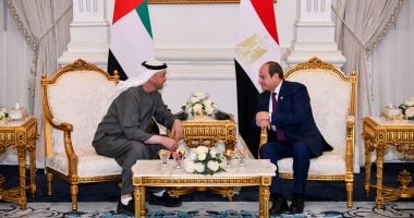 السيد الرئيس عبد الفتاح السيسي والشيخ محمد بن زايد آل نهيان