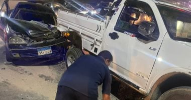 إصابة شخص إثر حادث تصادم سيارتين بمحور حسب الله الكفراوى.. صور إصابة شخص إثر حادث تصادم سيارتين - أرشيفية