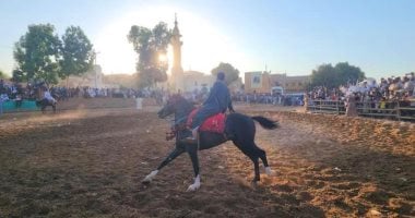 تجمع خيالة الصعيد بقرية منشأة العمارى فى الأقصر بليالي المولد النبوى الشريف.. البلدة تنظم 13 ليلة في حب رسول الله بالمرماح.. عادة تراثية منذ عشرات السنين.. تبدأ في ربيع الأول وتختتم في ليلة المولد.. فيديو وصور إبداعات الخيالة بالمولد النبوى الشريف بقرية منشأة العمارى