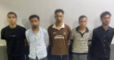 اعتداء جماعى على شاب فى بنى سويف وضبط المتهمين بحوزتهم سلاح أبيض المتهمون بالاعتداء بالضرب على شاب
