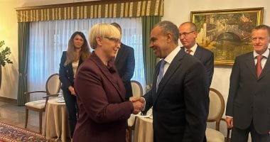 وزير الخارجية يستعرض مع رئيسة سلوفينيا جهود مصر لوقف إطلاق النار فى غزة جانب من اللقاء