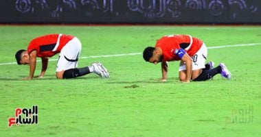 لاعبو منتخب مصر بعد الفوز على إثيوبيا