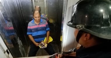 انقاذ محتجز من داخل مصعد 