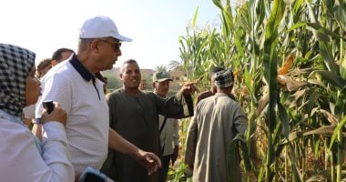 محافظ المنيا يشارك مزارعى قرية الشعراوية بسمالوط حصاد المحاصيل الصيفية