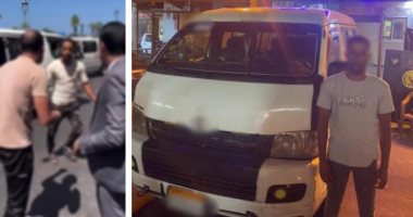 بدون رخصة.. ضبط سائق ميكروباص اعتدى على مواطن في الشارع