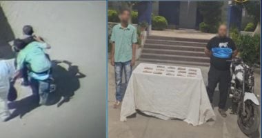 ضبط شخصين سرقا حقيبة نقود من موظف بنكى فى بنى سويف.. فيديو