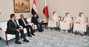 السيد الرئيس عبد الفتاح السيسي وامير قطر