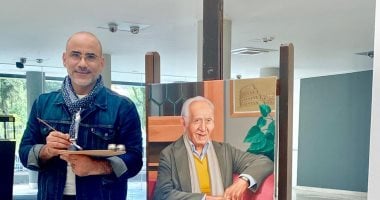 بريشة عمرو فهمي.. إزاحة الستار عن لوحة راغب عياد في أكاديمية الفنون بروما