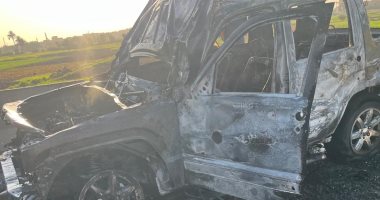 السيطرة على حريق سيارة ملاكى بطريق بنها شبرا الحر فى طوخ دون خسائر بشرية