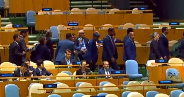 انسحاب جماعى من مقر الأمم المتحدة بعد صعود نتنياهو للإلقاء كلمته.. صور