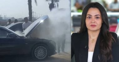 الكواليس الكاملة لحريق سيارة الإعلامى أحمد شوبير بمحور صلاح سالم.. فيديو