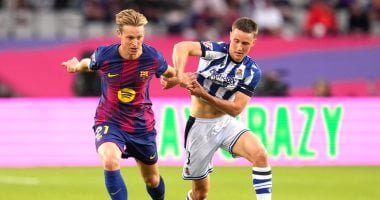 التعادل يحسم شوط برشلونة ضد ريال سوسيداد في الدوري الإسباني