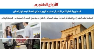 الدستورية تنهى النزاع فى استرداد الزوج مسكن الحضانة بعد بلوغ الصغير.. برلمانى