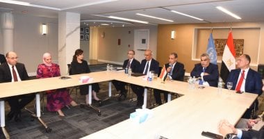 وزير الخارجية يلتقى أعضاء الوفد الدائم والقنصلية العامة فى نيويورك