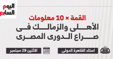 مباراة القمة × 10 معلومات.. الأهلي والزمالك فى صراع الدوري المصري.. إنفوجراف