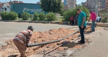 تحويل الكابلات الهوائية لأرضية تمهيدا لتطوير ميدان الكوبرى الدولى بكفر الشيخ