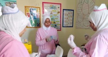 انطلاق حملة التطعيمات المدرسية بمعهد طور سيناء النموذجى الابتدائى