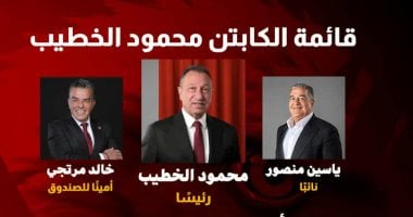 محمود الخطيب يعلن قائمته لخوض انتخابات الأهلي.. ياسين منصور نائبا