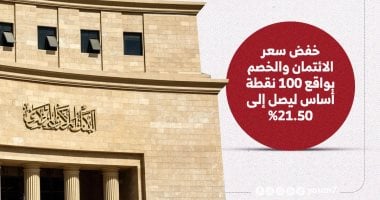 %21 للإيداع و22% للإقراض.. البنك المركزي يخفض أسعار الفائدة 1%.. إنفوجراف