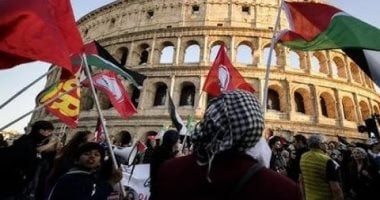 إضراب ومظاهرات حاشدة فى إيطاليا ضد إسرائيل لاعتراضها أسطول الصمود.. فيديو