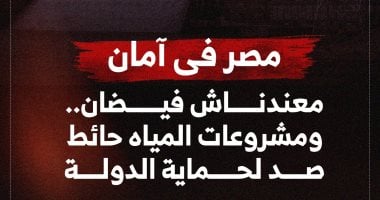 مصر في أمان .. معندناش فيضان.. ومشروعات المياه حائط صد لحماية الدولة (إنفوجراف)
