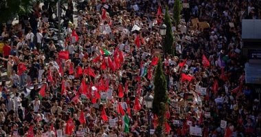 طلاب إسبانيا يشاركون فى إضراب ضد إسرائيل والهجوم على أسطول الصمود.. فيديو