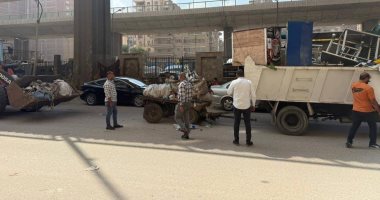 الجيزة ترفع "الفريزة" والفروشات بطريق المريوطية واللبينى فيصل فى الهرم.. صور