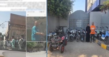 ضبط المتورطين فى فيديو تأجير دراجات نارية لطلاب المدارس بالجيزة