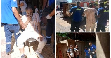 إصابة شخصين فى زنقة الستات إثر حريق بأحد محلات الأقمشة بالإسكندرية.. صور