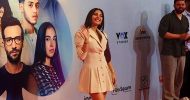 كريم قاسم وسلمى أبو ضيف وهادي الباجوري ومايان السيد في عرض الخاص لفيلم هيبتا