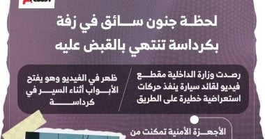 لحظة تهور سائق في زفة بكرداسة تنتهي بالقبض عليه.. إنفوجراف