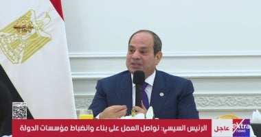 الرئيس السيسي: نواصل العمل على بناء وانضباط مؤسسات الدولة.. فيديو