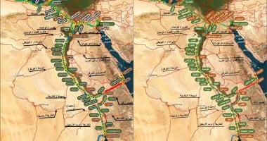 شاهد خريطة تفصيلية لمسار الخط الأول للقطار السريع السخنة - مطروح