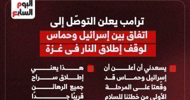 حدث تاريخى.. اتفاق بين إسرائيل وحماس لوقف إطلاق النار فى غزة (إنفوجراف)