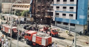 وزارة الصحة: إجلاء 29 مريضا أثناء حريق مستشفى كرموز بواسطة 15 سيارة إسعاف