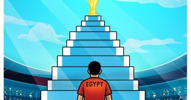 منتخب مصر يتأهل لكأس العالم 2026 في كاريكاتير اليوم السابع