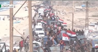 علم مصر يعانق سماء غزة.. رحلة الأمل والإنسانية لقوافل العائدين إلى شمال غزة
